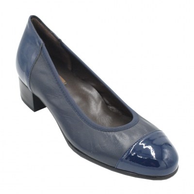 Angela Calzature Numeri Speciali special numbers Shoes Blue leather heel 2 cm