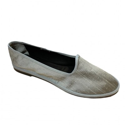Le Friulane di Shoes4me ballerina pantofolina  in seta grigio shantung