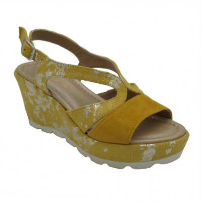 Angela Calzature Numeri Speciali  Shoes Yellow nabuk heel 9 cm