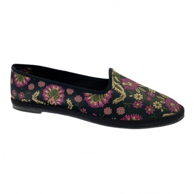 Le Friulane di Shoes4me ballerina pantofolina  in seta alem morado nera babouch