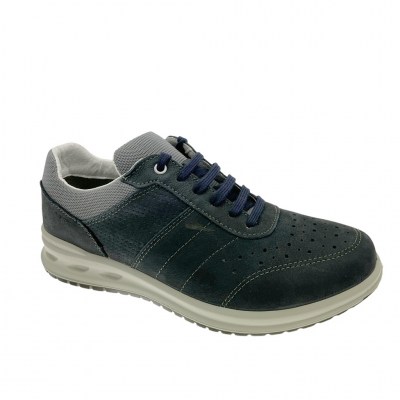 CALZATURIFICIO LOREN G0333 sneaker ortopedica plantare estraibile blu lacci  scarpa uomo