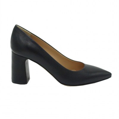 Angela Calzature  Shoes black leather heel 8 cm
