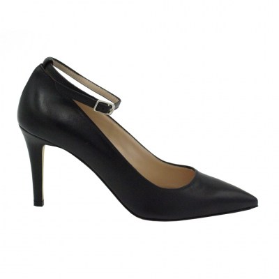 Angela Calzature  Shoes black leather heel 8 cm