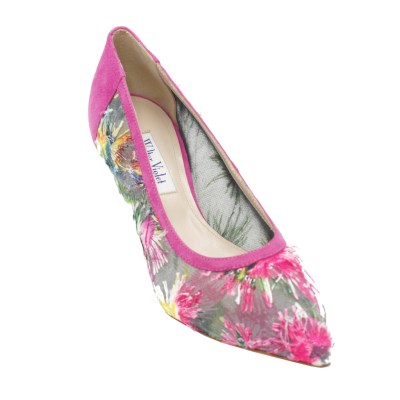 VALTER VIOLET  Shoes fuchsia tessuto trasparente heel 5 cm