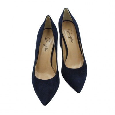 Angela Calzature  Shoes Blue chamois heel 8 cm