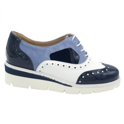 Angela Calzature Numeri Speciali sneakers in pelle colore blu tacco basso 1-4 cm   N. 33,34,42     
