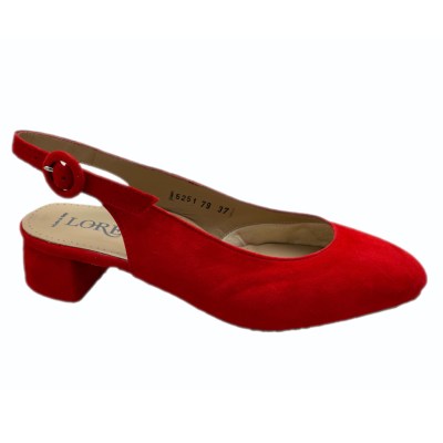 Calzaturificio Loren 5251 ARMONIA scarpa sandalo decoltè sling back in rosso calzata 7