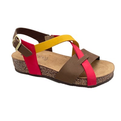 DE FONSECA BIOLIGHT ANZIO sandalo per donna multicolore rosso giallo marrone