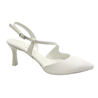 MELLUSO E1634 scarpa sandalo SLING BACK bianco galassia sposa