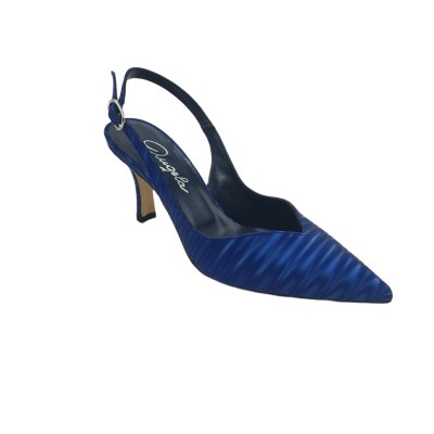 Angela Calzature Elegance  Shoes Blue Fabric heel 7 cm