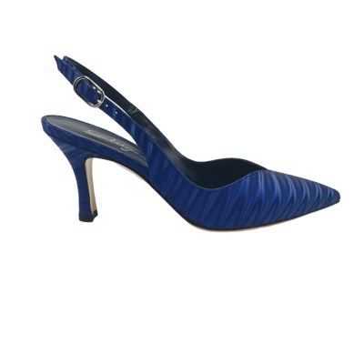 Angela Calzature Elegance  Shoes Blue Fabric heel 7 cm