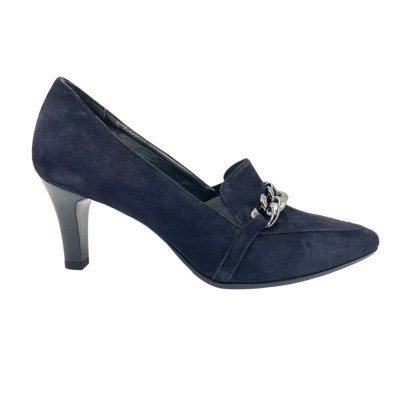 Soffice Sogno Elegance  Shoes Blue chamois heel 6 cm