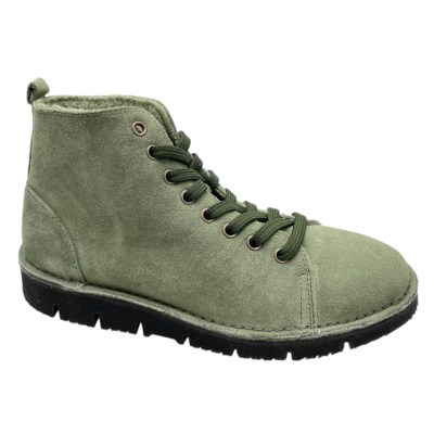 NATURAL WORLD ECO 7221 922  verde salvia  polacchino lacci ANCKLE BOOT VEGAN