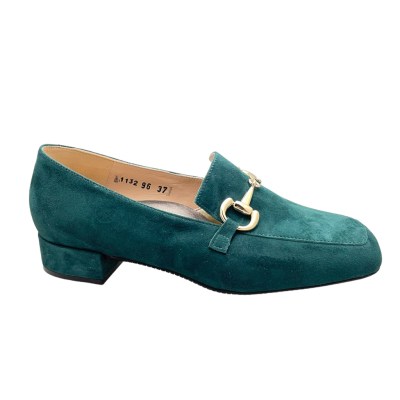 Calzaturificio Loren A1133 MOCASSINO con morsetto verde predisposta per soletta  personalizzata