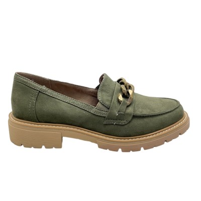 JANA soft line mocassino scarpa donna accollata verde con morsetto Vegan  shoes