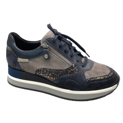 Mephisto OLIMPIA navy multicolore scarpa donna sportiva lacci e lampo sneaker soletta estraibile