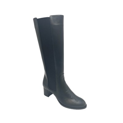 Stivali: Angela Calzature Numeri Speciali stivali al ginocchio in pelle  colore nero tacco medio 4-7 cm stivale alto donna numeri 43,44 numeri  speciali