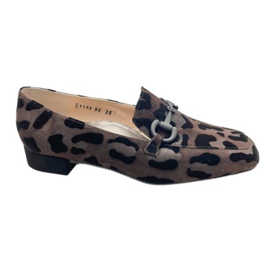 Calzaturificio Loren A1133 MOCASSINO con morsetto leopard animalier predisposta per soletta  personalizzata