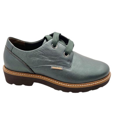 Mephisto linea Mobilis ORELIA scarpa per donna  allacciata verde metal sneaker basic soletta estraibile