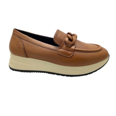 MELLUSO WALK R25066 MOCASSINO accollato slip on per donna cuoio con catena soletta estraibile