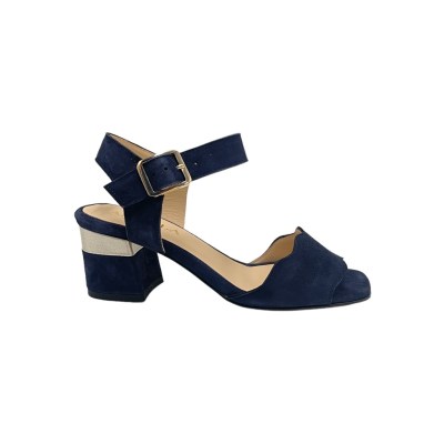 Angela Calzature sandali in camoscio colore blu tacco medio 4-7 cm   made in italy 33,34 donna numeri speciali    