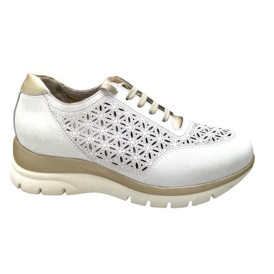 LOREN A1124  scarpa per donna  sneaker CORONA bianca trafori senza cuciture interne