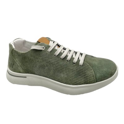 MELLUSO WALK sneaker scarpa per uomo scamosciata lacci soletta estraibile verde
