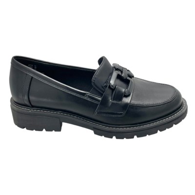 JANA soft line mocassino scarpa donna accollata nera con morsetto Vegan shoes