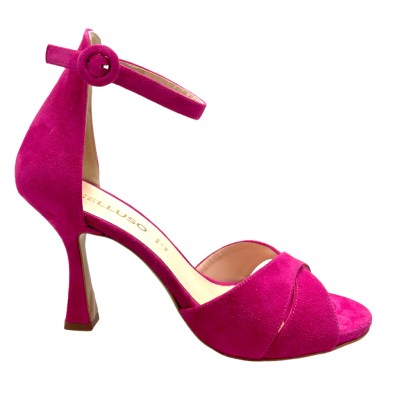 MELLUSO linea Elegance E1810 sandalo per donna a stile vintage  fuxia con  plateau e cinturino ballo 34