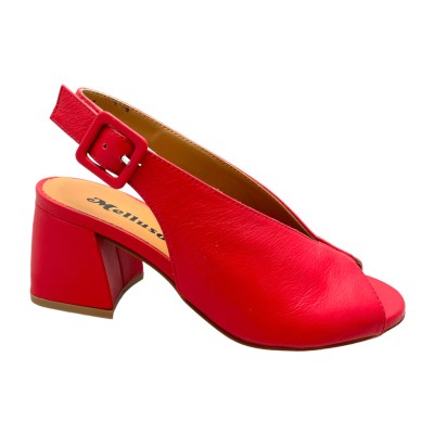 MELLUSO N622 sandalo per donna  rosso tacco blocchetto 34 41 42 forma extra large