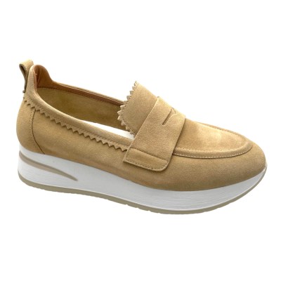 MELLUSO WALK R20079 MOCASSINO accollato slip on per donna scamosciato beige coloniale 34 41 43 44