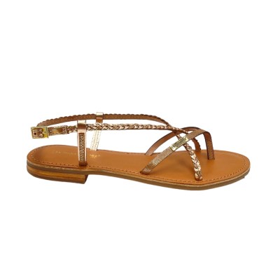 Les Tropeziennes sandali in pelle colore oro tacco basso 1-4 cm   semplicità, qualità e raffinatezza     