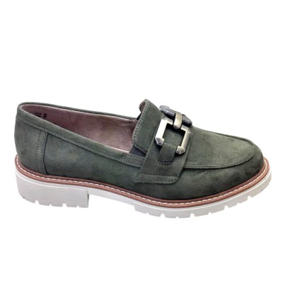 JANA soft line mocassino scarpa donna accollata verde con morsetto Vegan shoes 8-24763-41 707