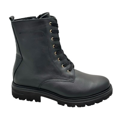 LOREN C6259 anfibio polacchino nero per donna anckle boot soletta estraibile forma large ortopedico