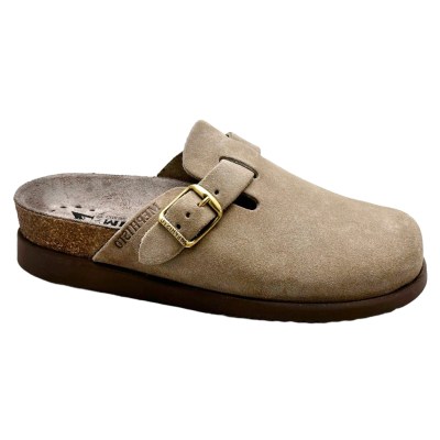 MEPHISTO HALINA sandalo ciabatta pantofola sabot anatomico scamosciato taupe