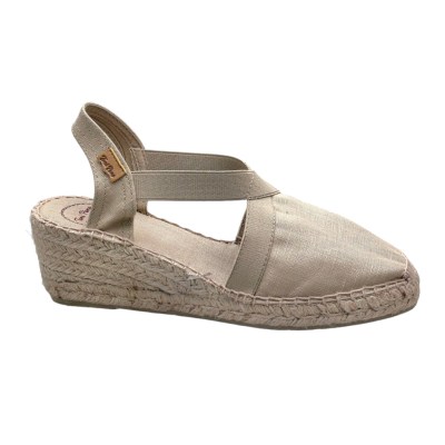 Toni Pons TER espadrillas beige pedra  con elastico incrociato sandalo chiuso Vegan