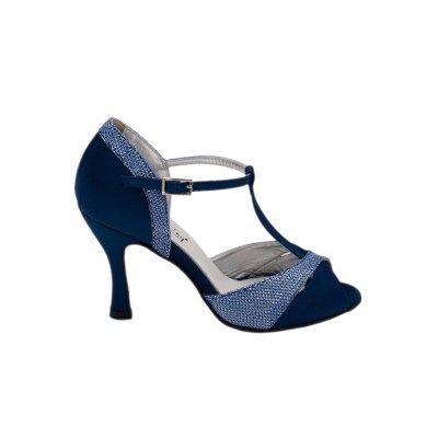 Angela Calzature Ballo standard numbers Shoes Blue Fabric heel 9 cm