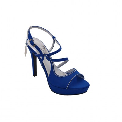 Angela Calzature Elegance standard numbers Shoes Bluette satin heel 10 cm