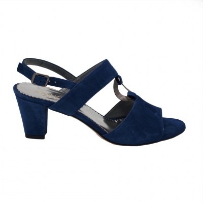 Angela Calzature Numeri Speciali special numbers Shoes Bluette chamois heel 6 cm
