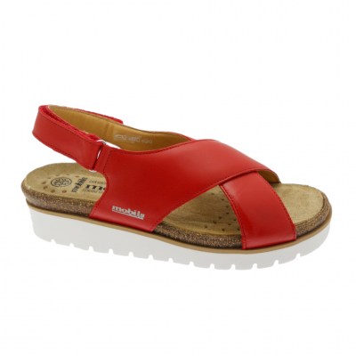Sandals: MEPHISTO TALLY red sandal orthopedic insole removable removable